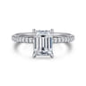 Stasia - 14K White Gold Emerald Cut Diamond Engagement Ring - 0.21 ct