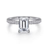 Stasia - 14K White Gold Emerald Cut Diamond Engagement Ring - 0.22 ct