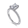 Stasia - 14K White Gold Emerald Cut Diamond Engagement Ring - 0.22 ct
