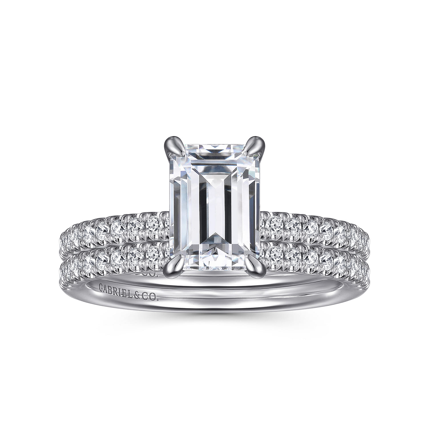 Stasia - 14K White Gold Emerald Cut Diamond Engagement Ring - 0.22 ct - Shot 4
