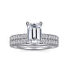 Stasia - 14K White Gold Emerald Cut Diamond Engagement Ring - 0.22 ct