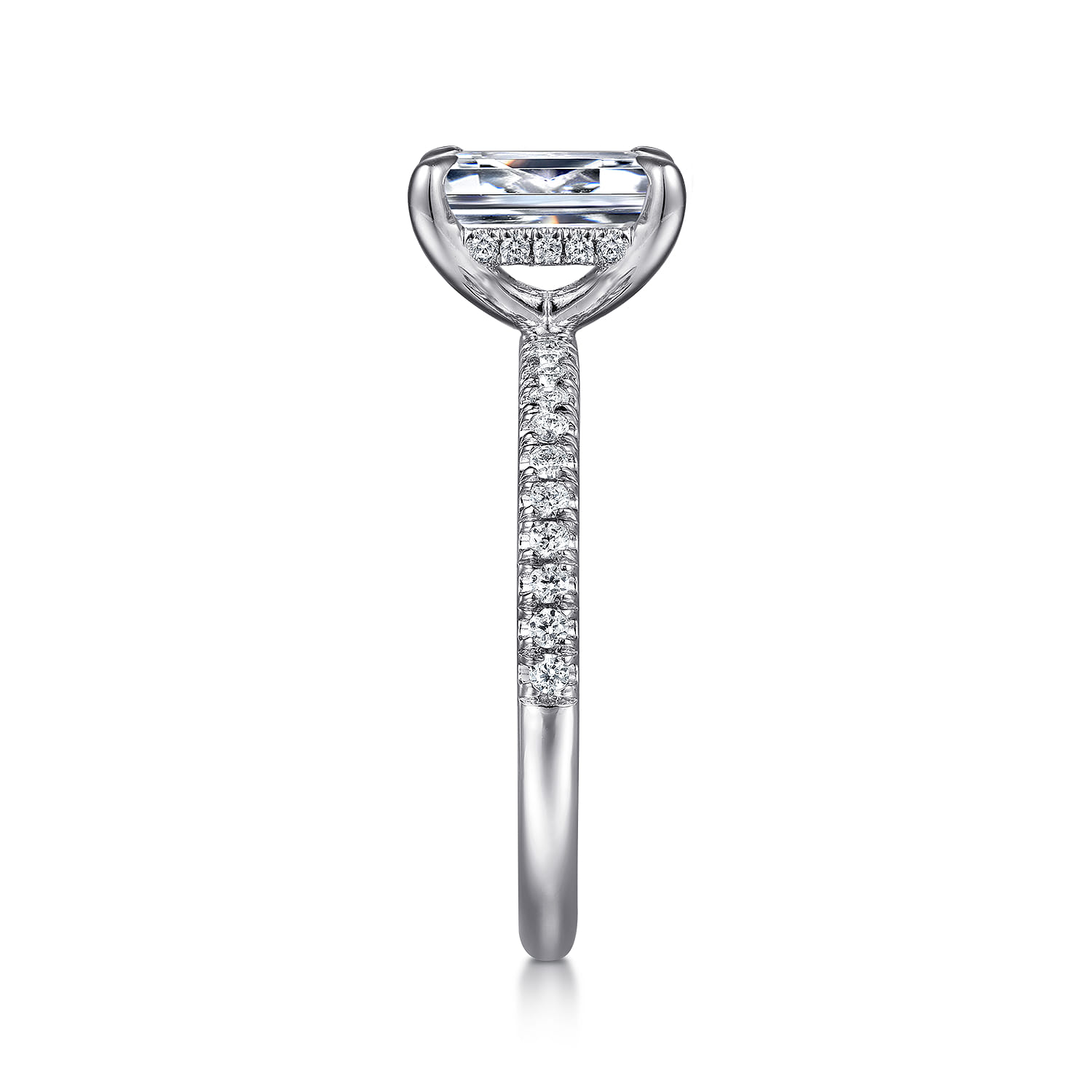 Stasia - 14K White Gold Emerald Cut Diamond Engagement Ring - 0.22 ct - Shot 5