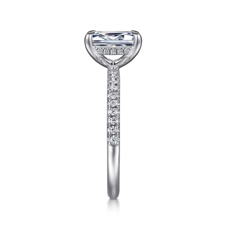 Stasia - 14K White Gold Emerald Cut Diamond Engagement Ring - 0.22 ct - Shot 5
