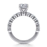 Silvey - 14K White Gold Emerald Cut Single Prong Diamond Engagement Ring - 0.7 ct