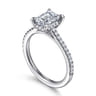 Aline - 14K White Gold Emerald Cut Diamond Engagement Ring - 0.3 ct