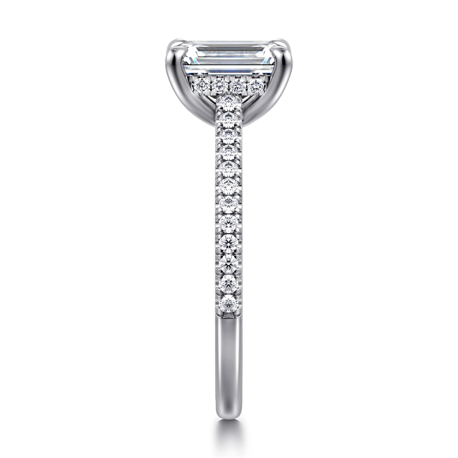 Aline - 14K White Gold Emerald Cut Diamond Engagement Ring - 0.3 ct - Shot 4