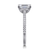 Aline - 14K White Gold Emerald Cut Diamond Engagement Ring - 0.3 ct