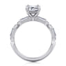 Dariella - 14K White Gold Emerald Cut Diamond Engagement Ring - 0.4 ct