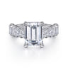 Brava - 14K White Gold Emerald Cut Diamond Engagement Ring - 1.8 ct
