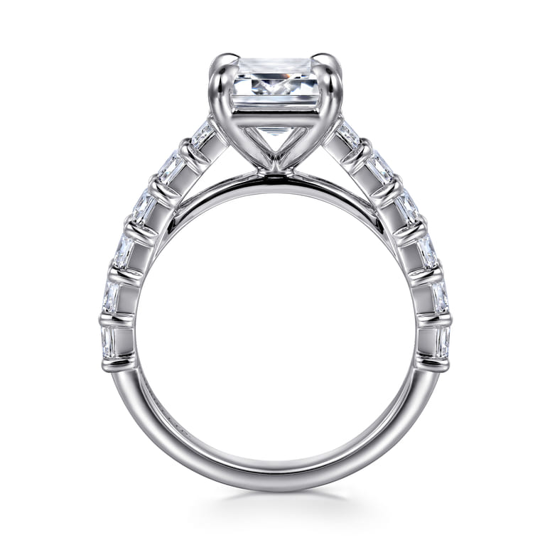 Brava - 14K White Gold Emerald Cut Diamond Engagement Ring - 1.8 ct - Shot 2
