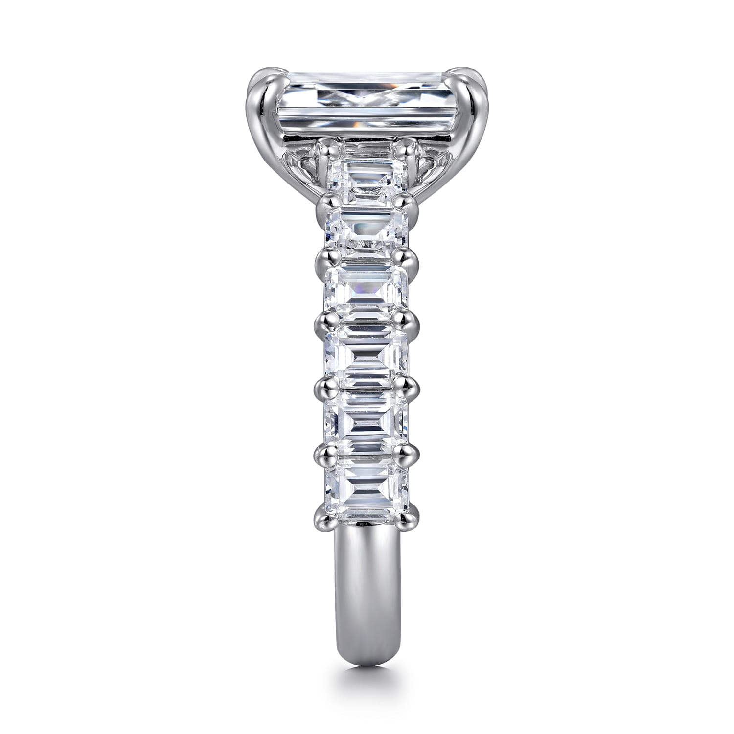 Brava - 14K White Gold Emerald Cut Diamond Engagement Ring - 1.8 ct - Shot 5
