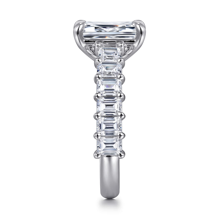 Brava - 14K White Gold Emerald Cut Diamond Engagement Ring - 1.8 ct - Shot 5