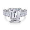 Brava - 14K White Gold Emerald Cut Diamond Engagement Ring - 1.8 ct