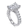 Brava - 14K White Gold Emerald Cut Diamond Engagement Ring - 1.8 ct
