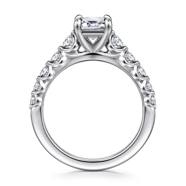 Emberlie - 14K White Gold Emerald Cut Diamond Engagement Ring - 0.5 ct - Shot 2