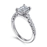 Emberlie - 14K White Gold Emerald Cut Diamond Engagement Ring - 0.5 ct