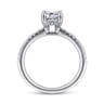 Franka - 14K White Gold Emerald Cut Hidden Halo Diamond Engagement Ring - 0.3 ct