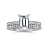 Franka - 14K White Gold Emerald Cut Hidden Halo Diamond Engagement Ring - 0.3 ct