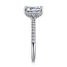 Franka - 14K White Gold Emerald Cut Hidden Halo Diamond Engagement Ring - 0.3 ct
