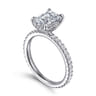 Alisa - 14K White Gold Emerald Cut Diamond Engagement Ring - 0.5 ct