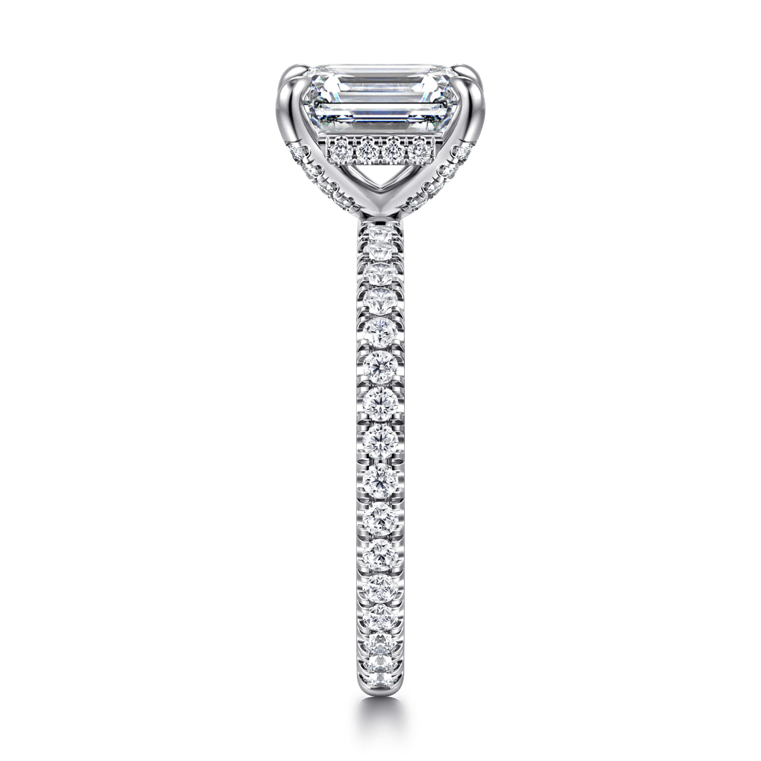 Alisa - 14K White Gold Emerald Cut Diamond Engagement Ring - 0.5 ct - Shot 4
