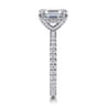 Alisa - 14K White Gold Emerald Cut Diamond Engagement Ring - 0.5 ct