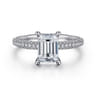 Alinna - 14K White Gold Emerald Cut Diamond Engagement Ring - 0.7 ct