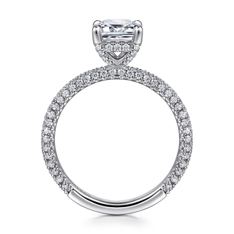 Alinna - 14K White Gold Emerald Cut Diamond Engagement Ring - 0.7 ct - Shot 2