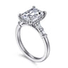 Eva - 14K White Gold Emerald Cut Diamond Engagement Ring - 0.35 ct