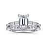 Eva - 14K White Gold Emerald Cut Diamond Engagement Ring - 0.3 ct