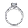 Flores - 14K White Gold Emerald Cut Five Stone Diamond Engagement Ring - 0.6 ct