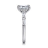 Flores - 14K White Gold Emerald Cut Five Stone Diamond Engagement Ring - 0.6 ct
