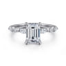 Perry - 14K White Gold Emerald Cut Diamond Engagement Ring - 0.3 ct