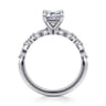 Perry - 14K White Gold Emerald Cut Diamond Engagement Ring - 0.3 ct