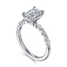 Perry - 14K White Gold Emerald Cut Diamond Engagement Ring - 0.3 ct