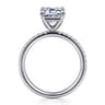 Twain - 14K White Gold Emerald Cut Diamond Engagement Ring - 0.2 ct