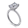 Twain - 14K White Gold Emerald Cut Diamond Engagement Ring - 0.2 ct
