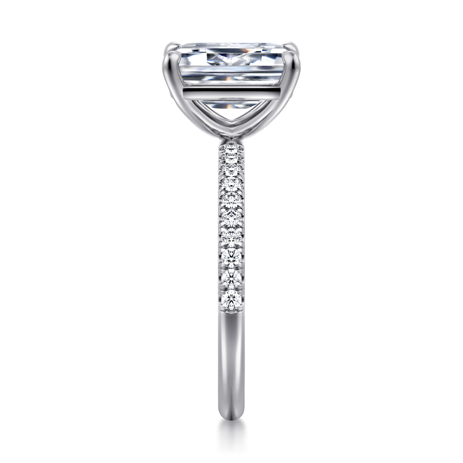 Twain - 14K White Gold Emerald Cut Diamond Engagement Ring - 0.2 ct - Shot 4