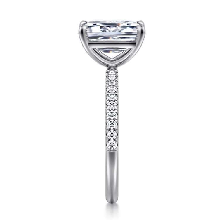 Twain - 14K White Gold Emerald Cut Diamond Engagement Ring - 0.2 ct - Shot 4