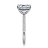 Twain - 14K White Gold Emerald Cut Diamond Engagement Ring - 0.2 ct