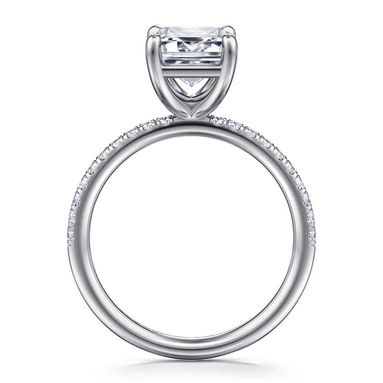 Twain - 14K White Gold Emerald Cut Diamond Engagement Ring - 0.2 ct - Shot 2