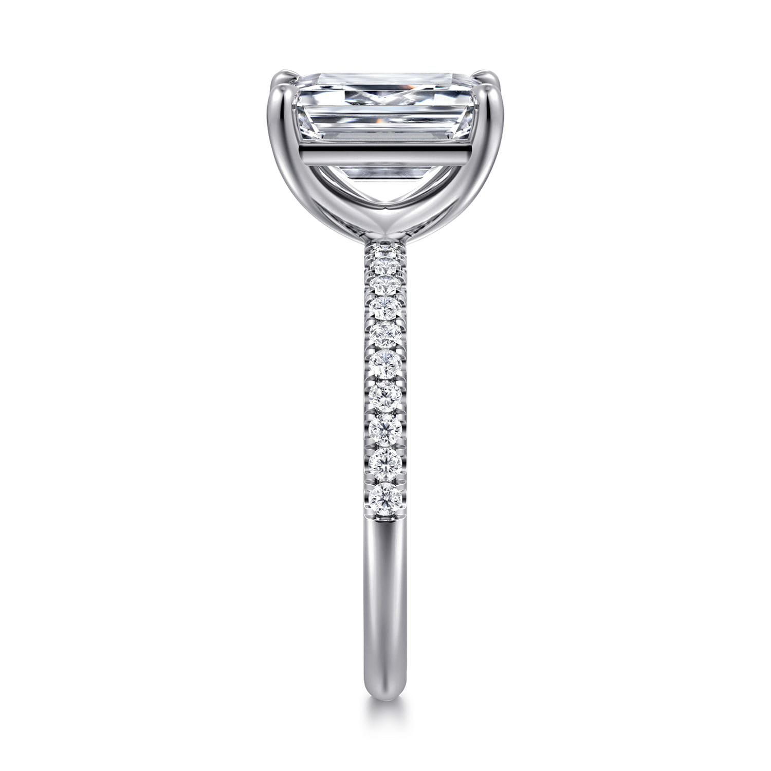 Twain - 14K White Gold Emerald Cut Diamond Engagement Ring - 0.2 ct - Shot 4
