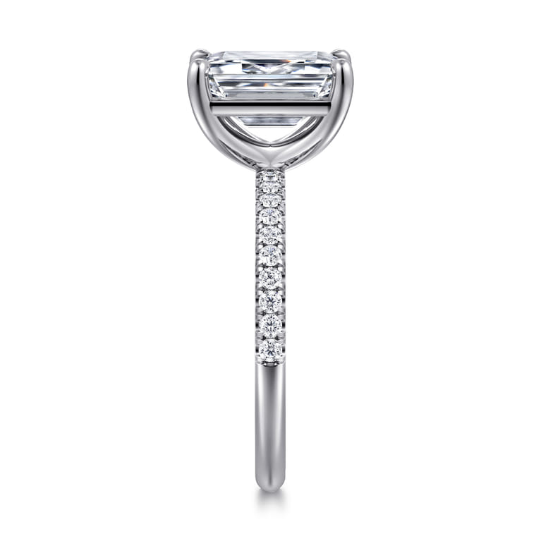 Twain - 14K White Gold Emerald Cut Diamond Engagement Ring - 0.2 ct - Shot 4
