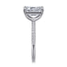 Twain - 14K White Gold Emerald Cut Diamond Engagement Ring - 0.2 ct