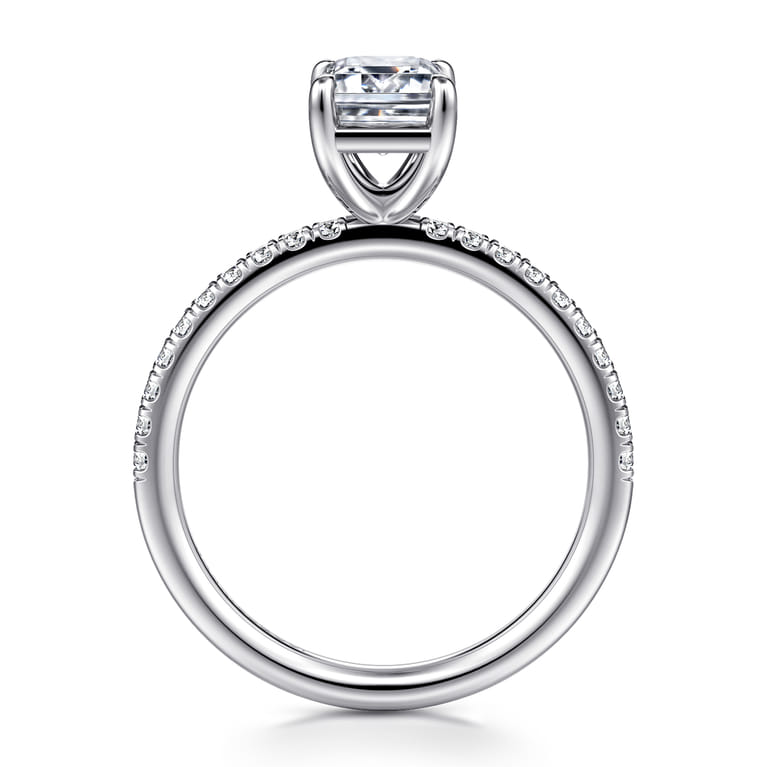 Twain - 14K White Gold Emerald Cut Diamond Engagement Ring - 0.2 ct - Shot 2