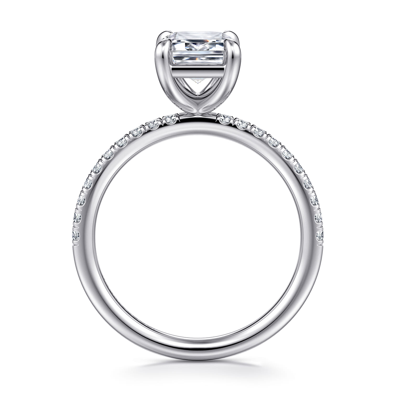 Twain - 14K White Gold Emerald Cut Diamond Engagement Ring - 0.2 ct - Shot 2