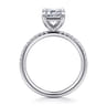 Twain - 14K White Gold Emerald Cut Diamond Engagement Ring - 0.2 ct