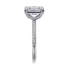 Twain - 14K White Gold Emerald Cut Diamond Engagement Ring - 0.2 ct