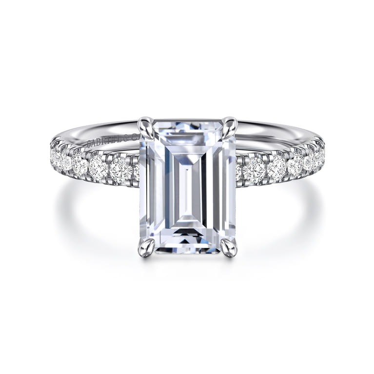 Winslow - 14K White Gold Emerald Cut Diamond Engagement Ring - 0.36 ct - Shot 1