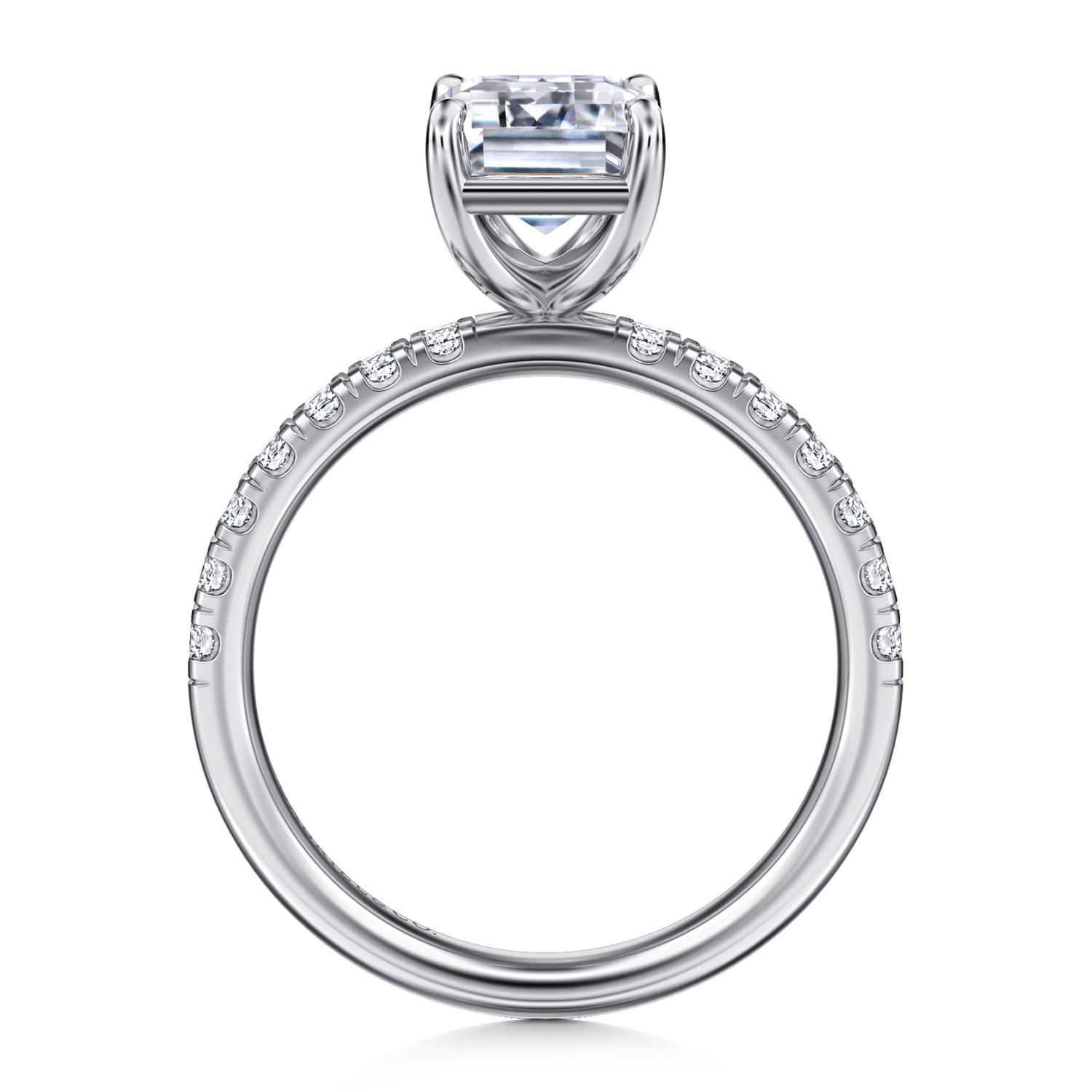 Winslow - 14K White Gold Emerald Cut Diamond Engagement Ring - 0.36 ct - Shot 2